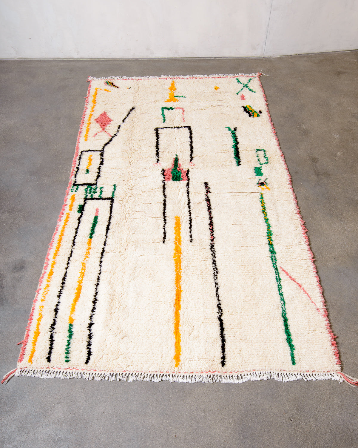 Modern designer handcrafted Berber rug from morocco Azilal with beautiful colors and patterns